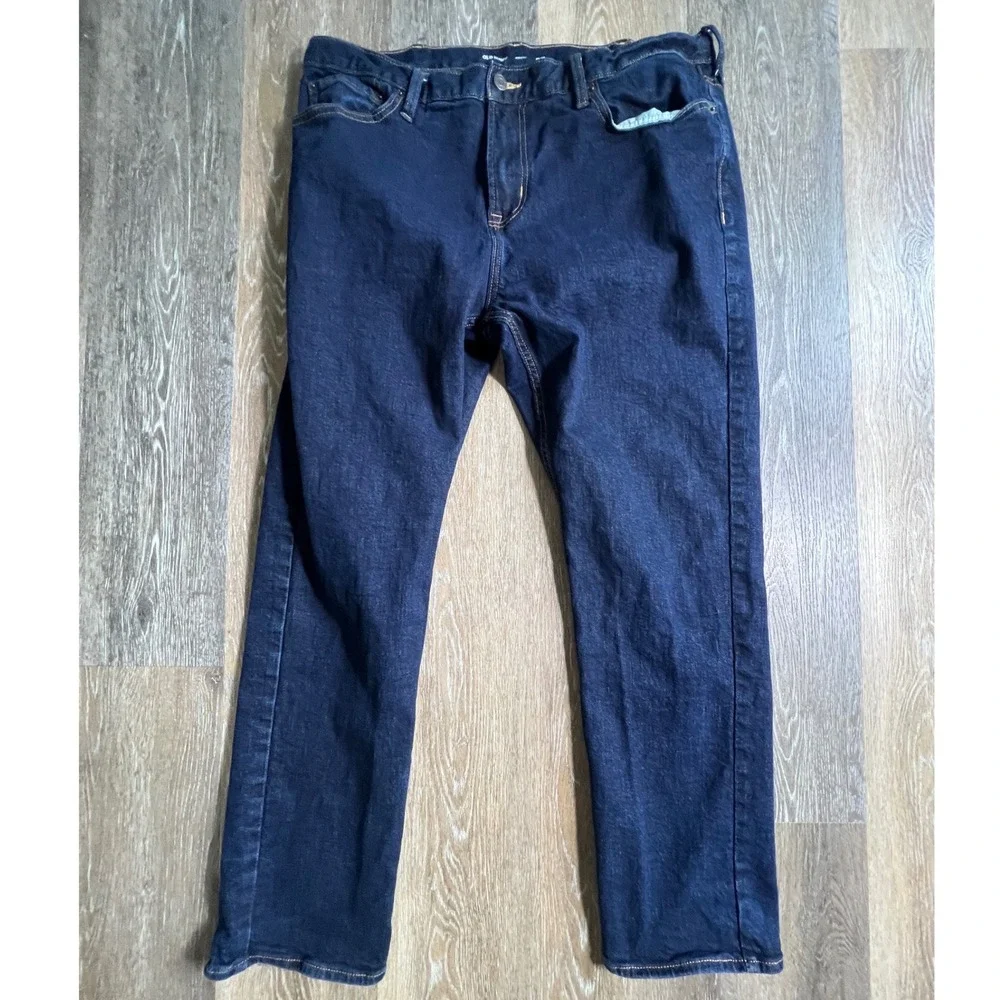 Old Navy Slim Built-In Flex Jeans Mens 40x32 Dark Wash Indigo Stretch Denim